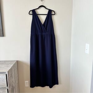 Park & Fifth- Navy Wrap Front Midi Dress (Size:14)